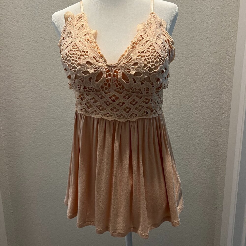 Blue B Collection Crochet Jersey Tunic Cami